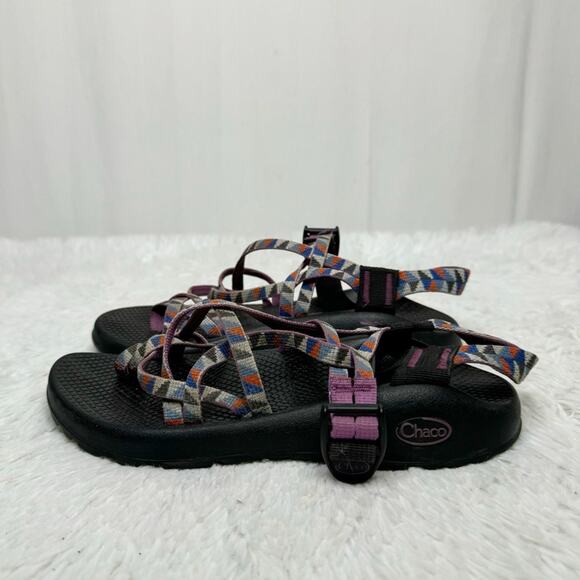 CHACO / purple blue ZX/2 cloud dual-strap adjustable sandals 7 - Picture 3 of 8